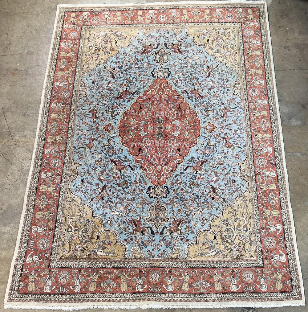 Large Pictoral Tabriz Rug, 7'9 x 11' (1 of 12)