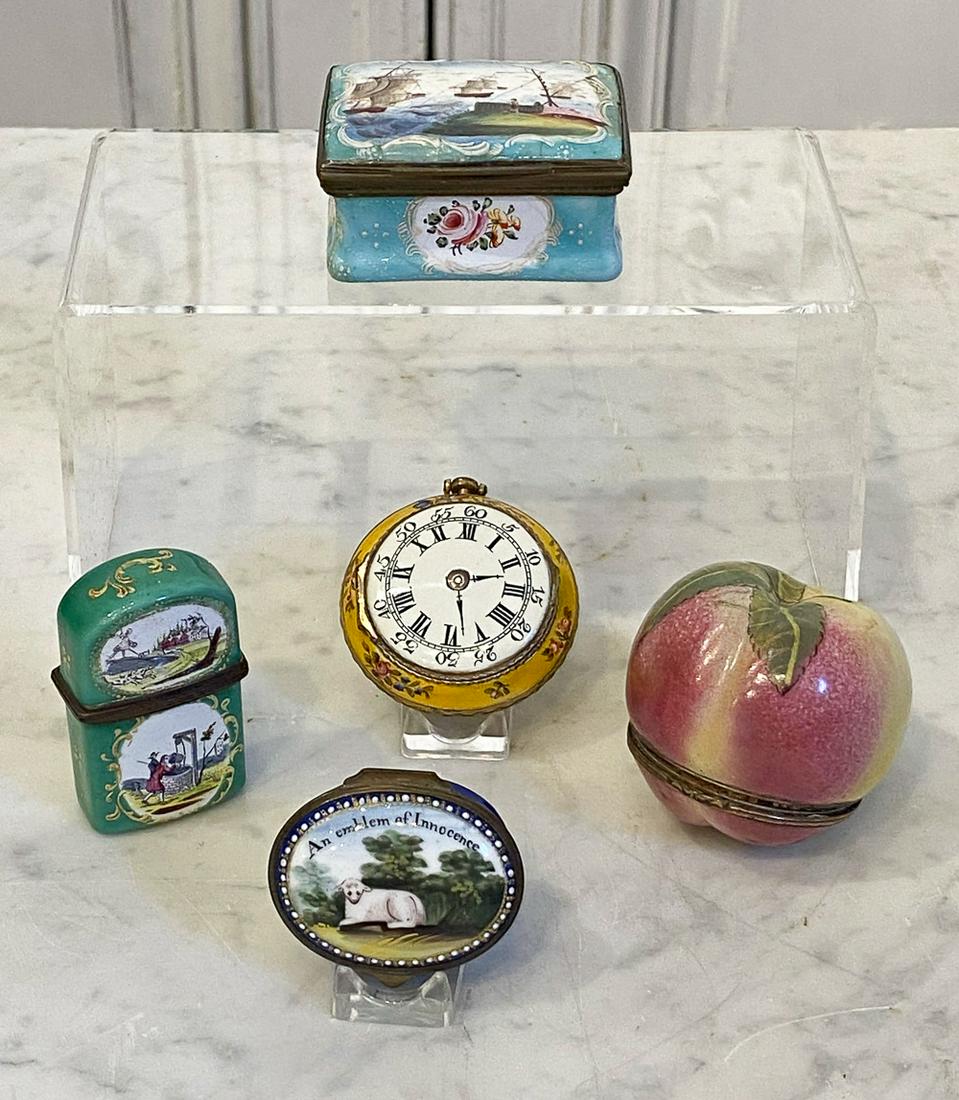 Five Bilston Enamel Boxes (1 of 4)