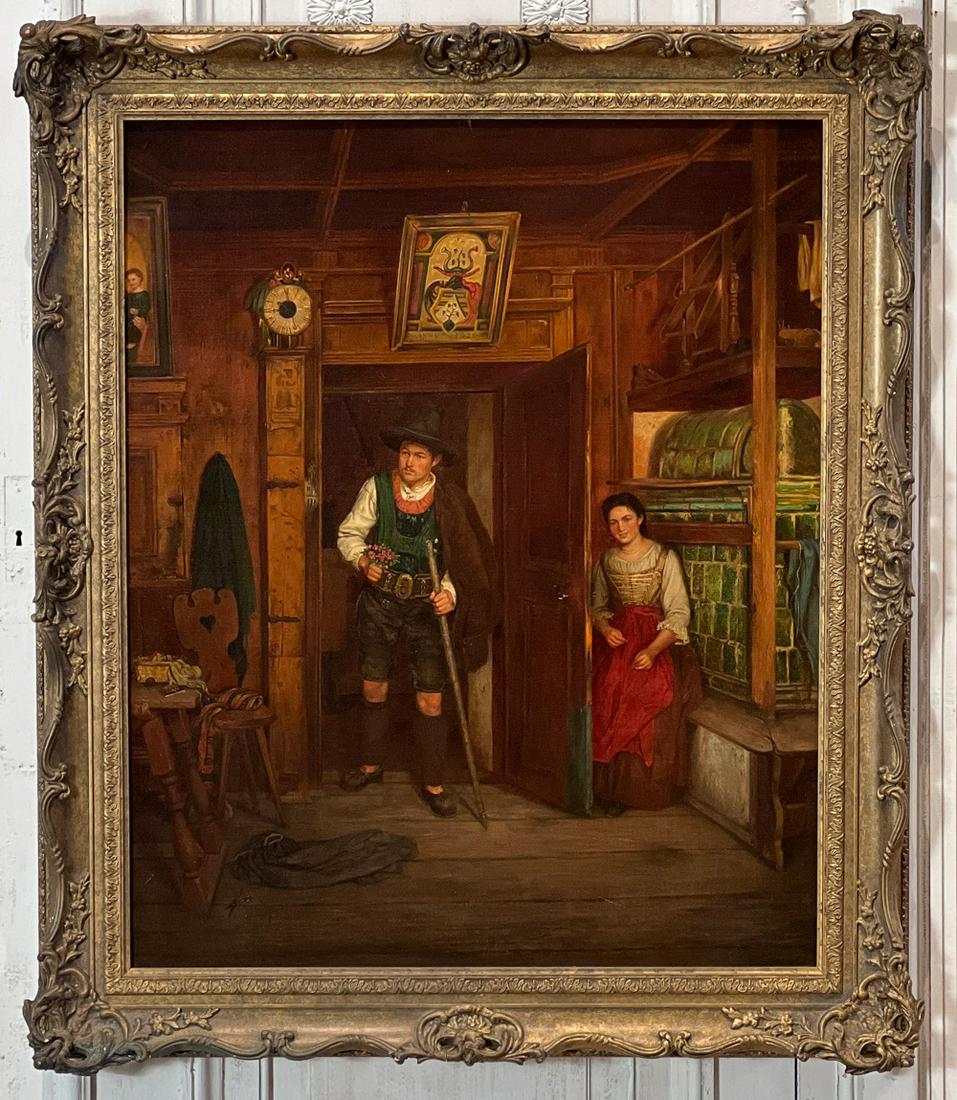 A Surprise For Her Sweetheart Oil On Canvas (1 of 11)