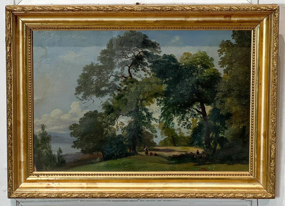 Barbizon Style Landscape Oil On Paper (1 of 10)