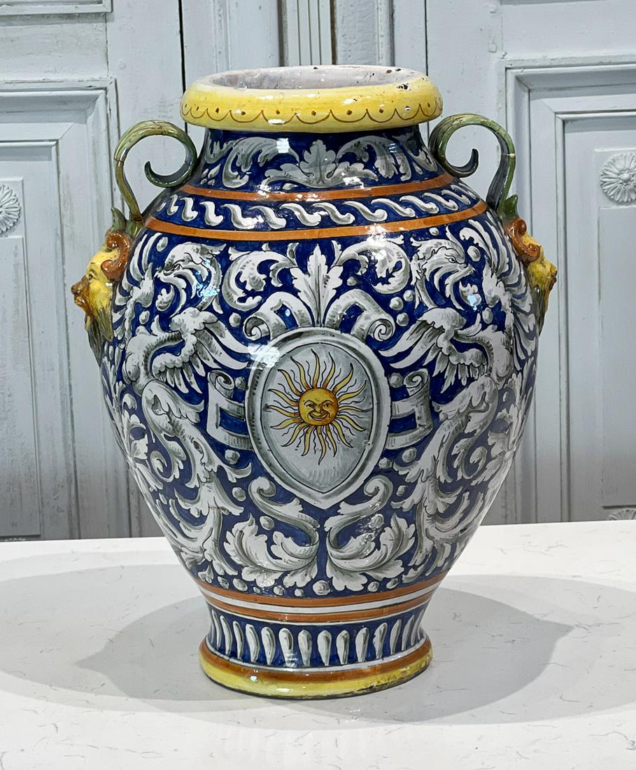 Large Antique Majolica Urn Vase (1 of 10)