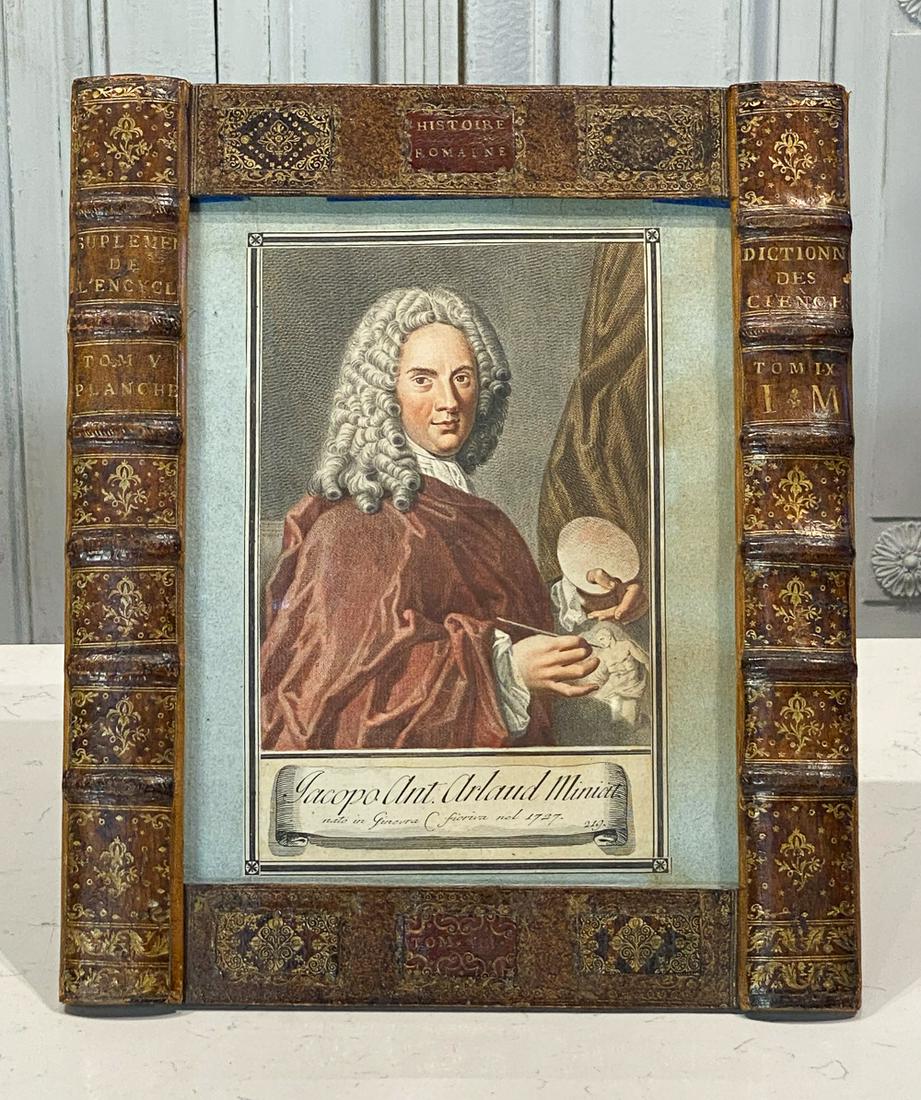 Antique Engraving In Book Spine Frame (1 of 2)