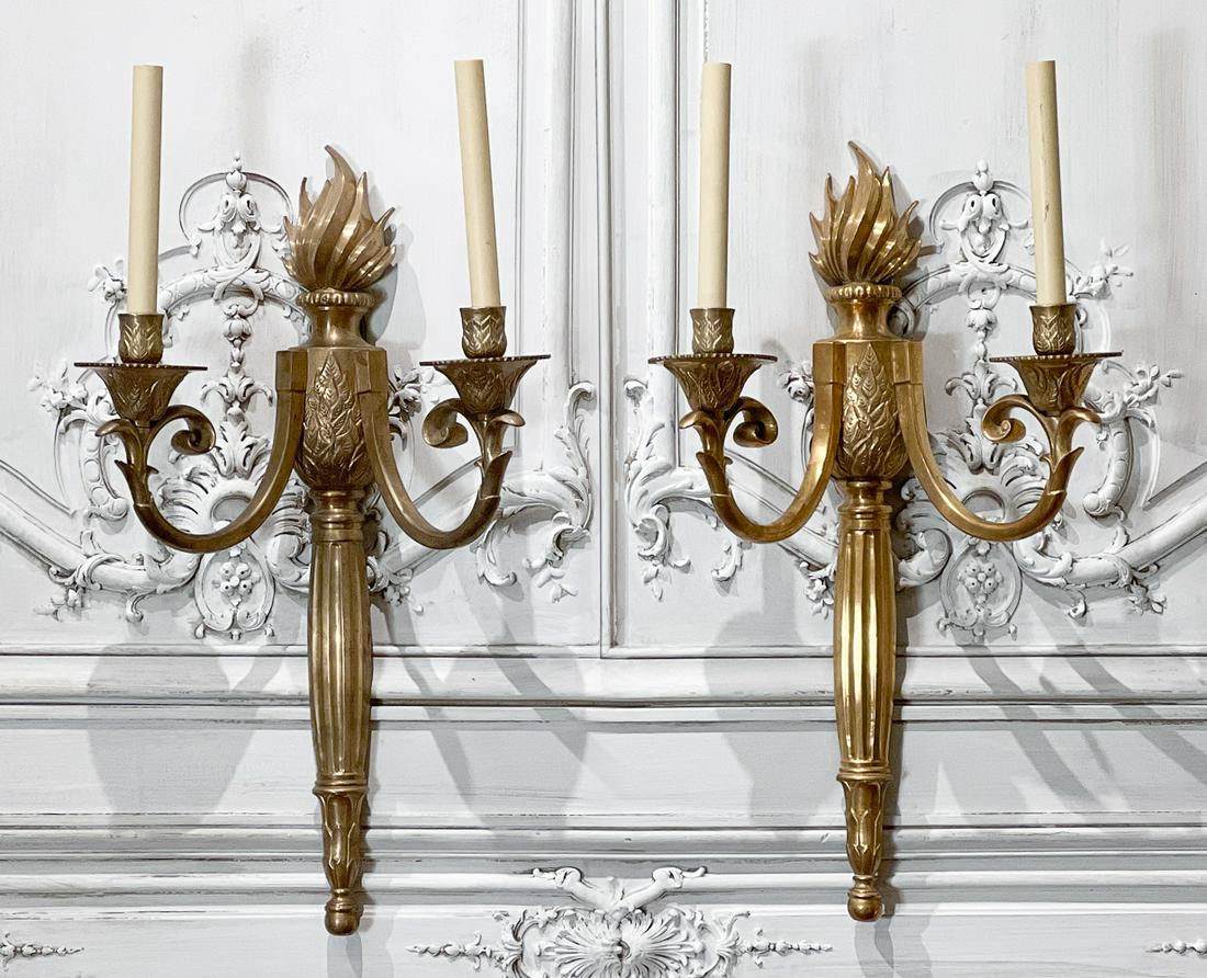 Antique Pair Of French Gilt Bronze Sconces (1 of 10)