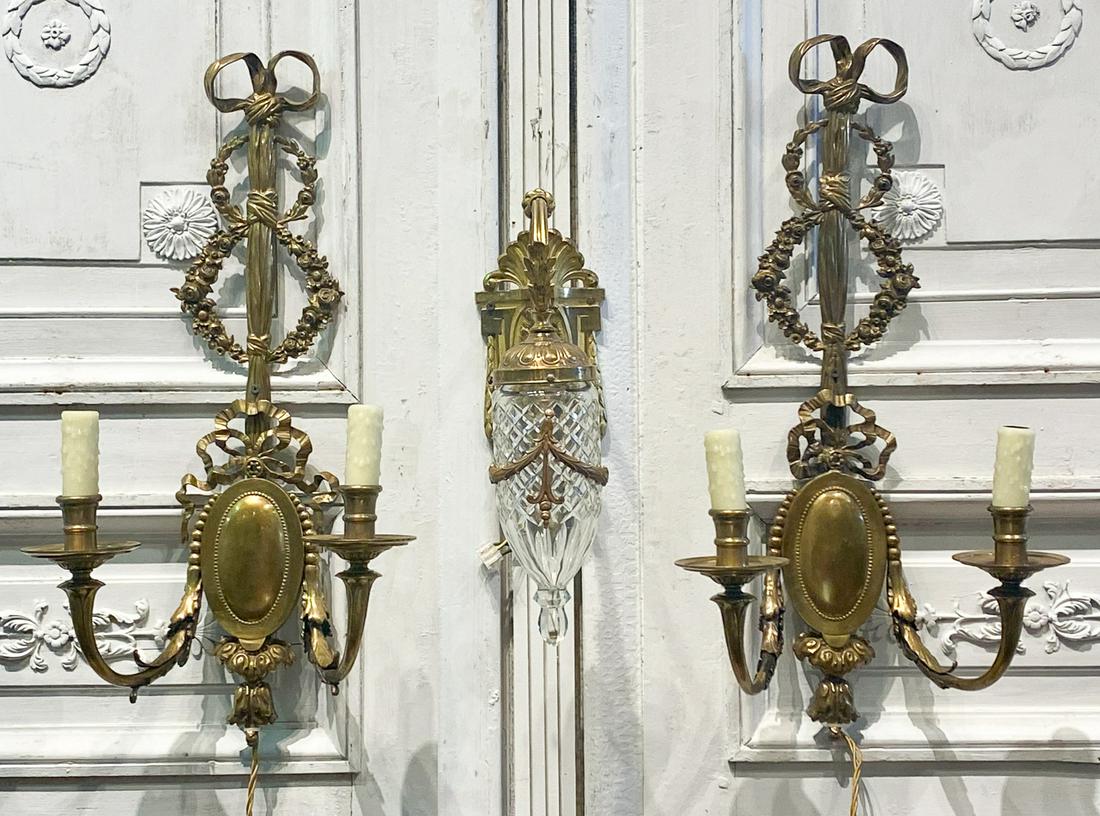 Three Gilt Bronze Sconces (1 of 4)