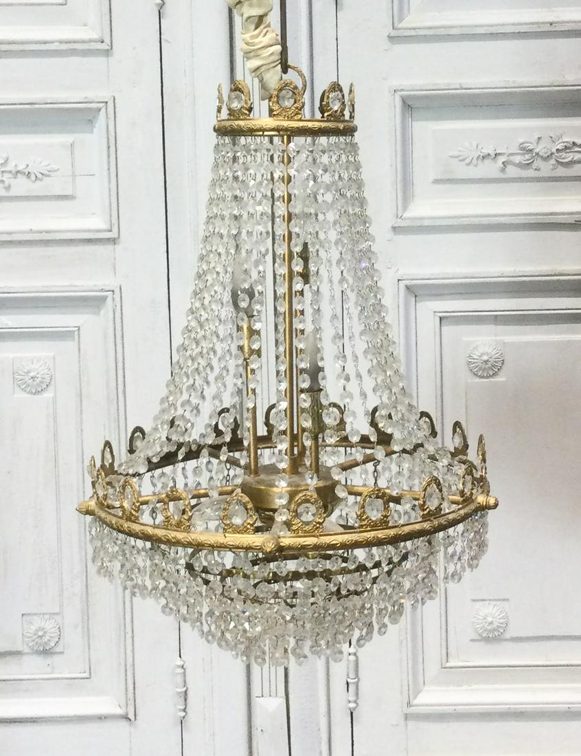 Louis XVI Style Gilt Bronze Cut Glass Chandelier (1 of 2)