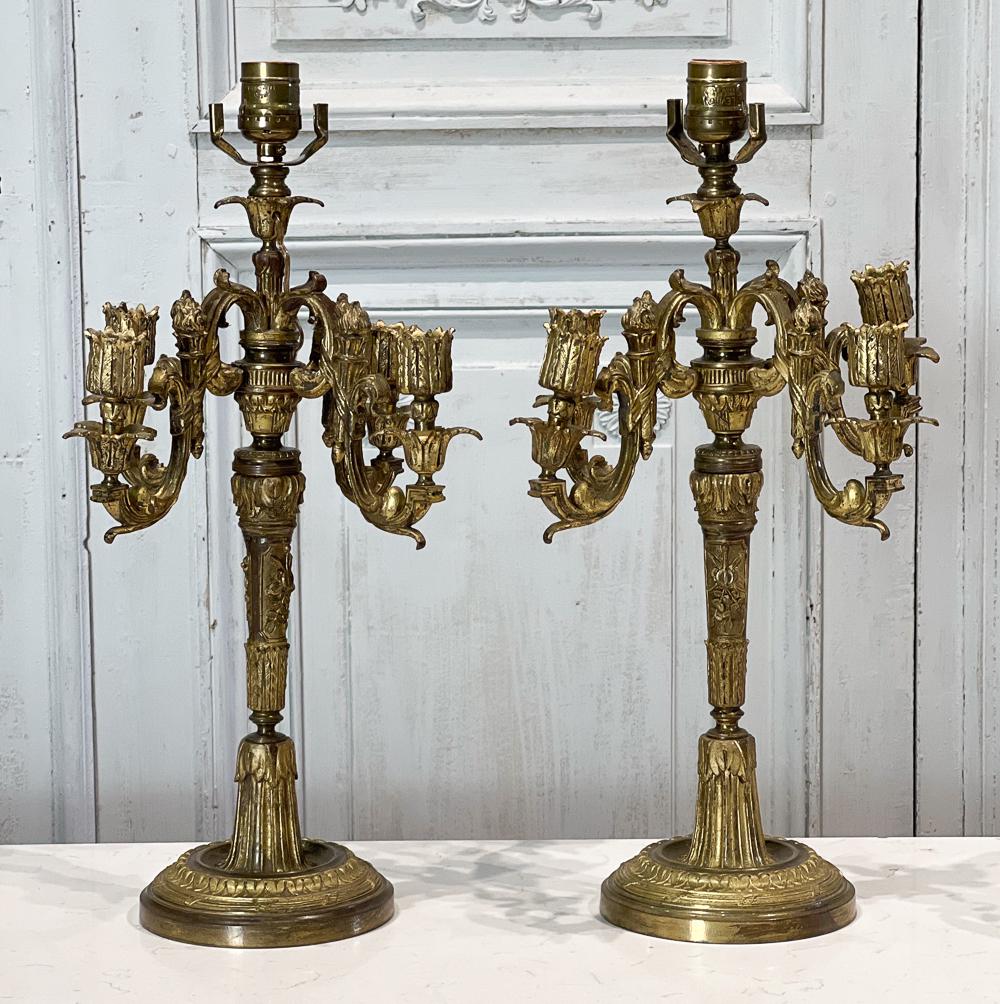 Pair Gilt Bronze Table Lamps (1 of 9)
