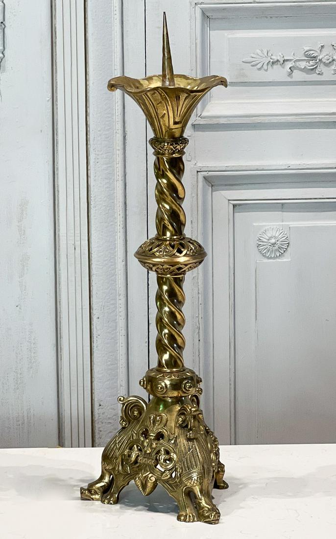 Bronze Gothic Style Pricket Candlestick (1 of 6)