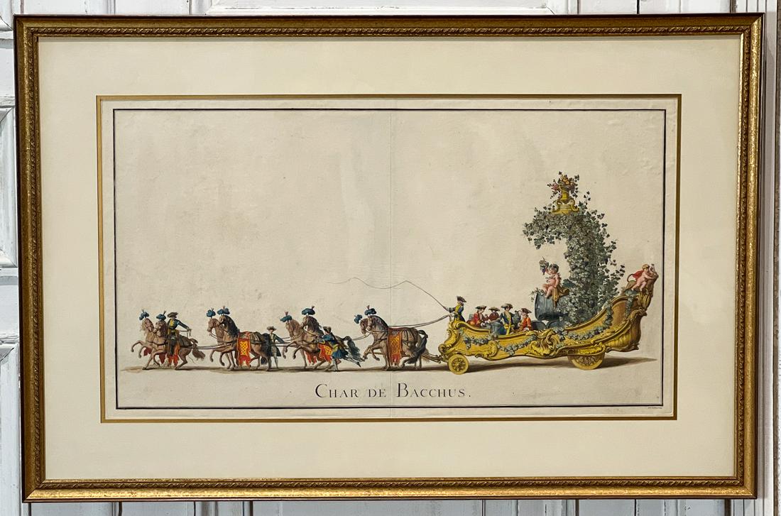 Char De Bacchus Handcolored Engraving (1 of 10)