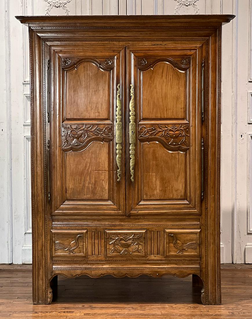 Country French Walnut Armoire (1 of 11)