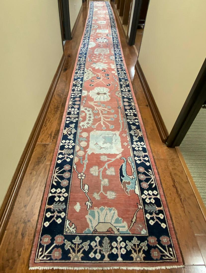 Indo Turkish Oushak Runner Rug, 28'5 x 2'10 (1 of 3)