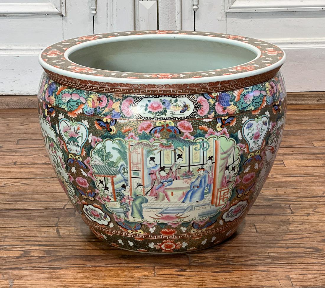 Rose Canton Style Porcelain Fish Bowl Planter (1 of 10)