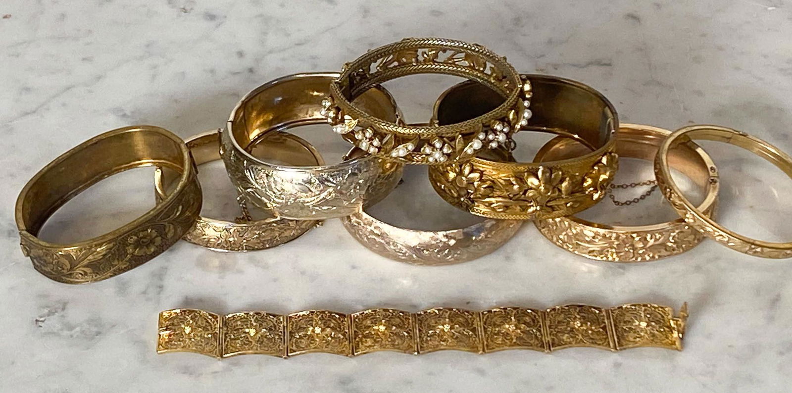 Nine Gold Filled Bracelets (1 of 3)