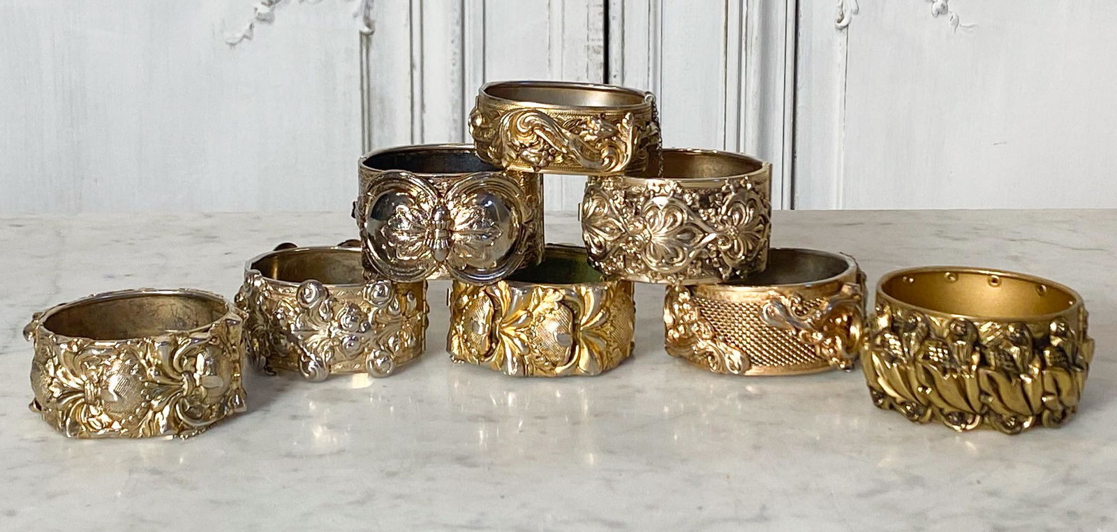 Eight Vintage And Antique Gilt Cuff Bracelets (1 of 3)