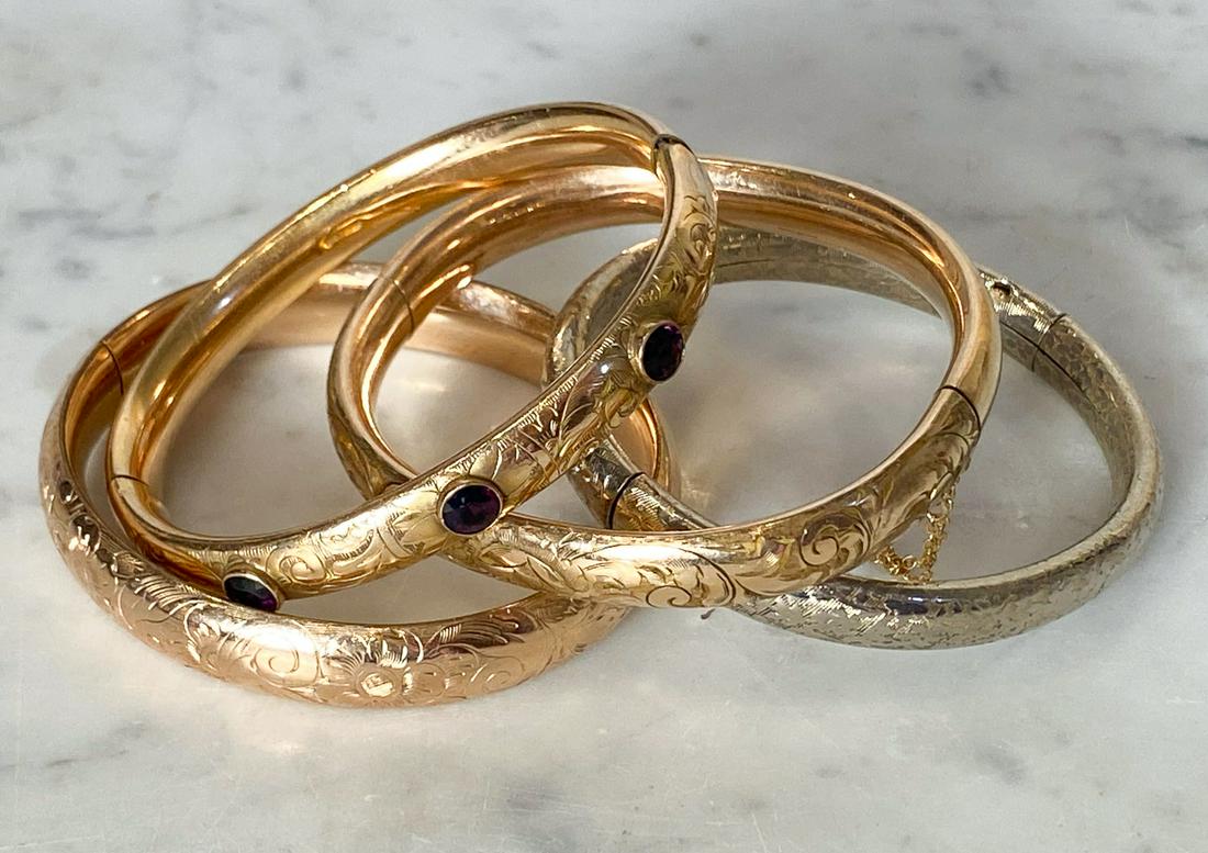 Four Victorian Gold Filled Bangle Bracelets (1 of 3)