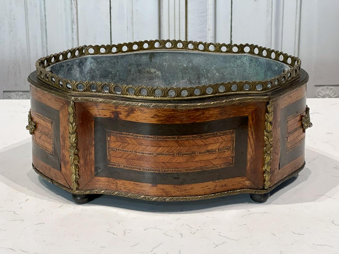 French Bronze Mounted Parquetry Jardiniere (1 of 8)