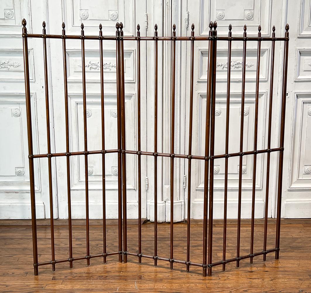 Edwardian Style Wood And Brass Floor Screen (1 of 8)