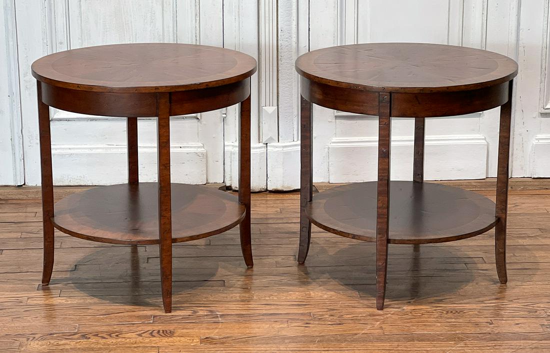Pair Regency Style Inlaid Mahogany Side Tables (1 of 7)