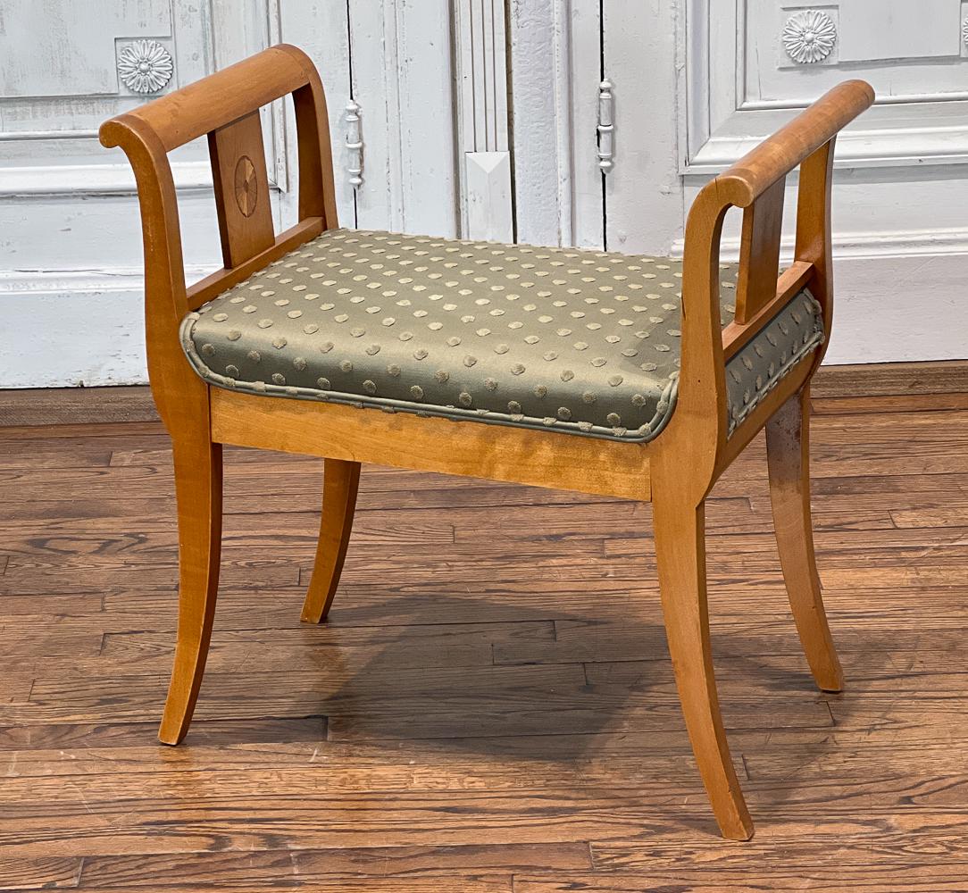Edwardian Style Inlaid Maple Bench Stool (1 of 9)