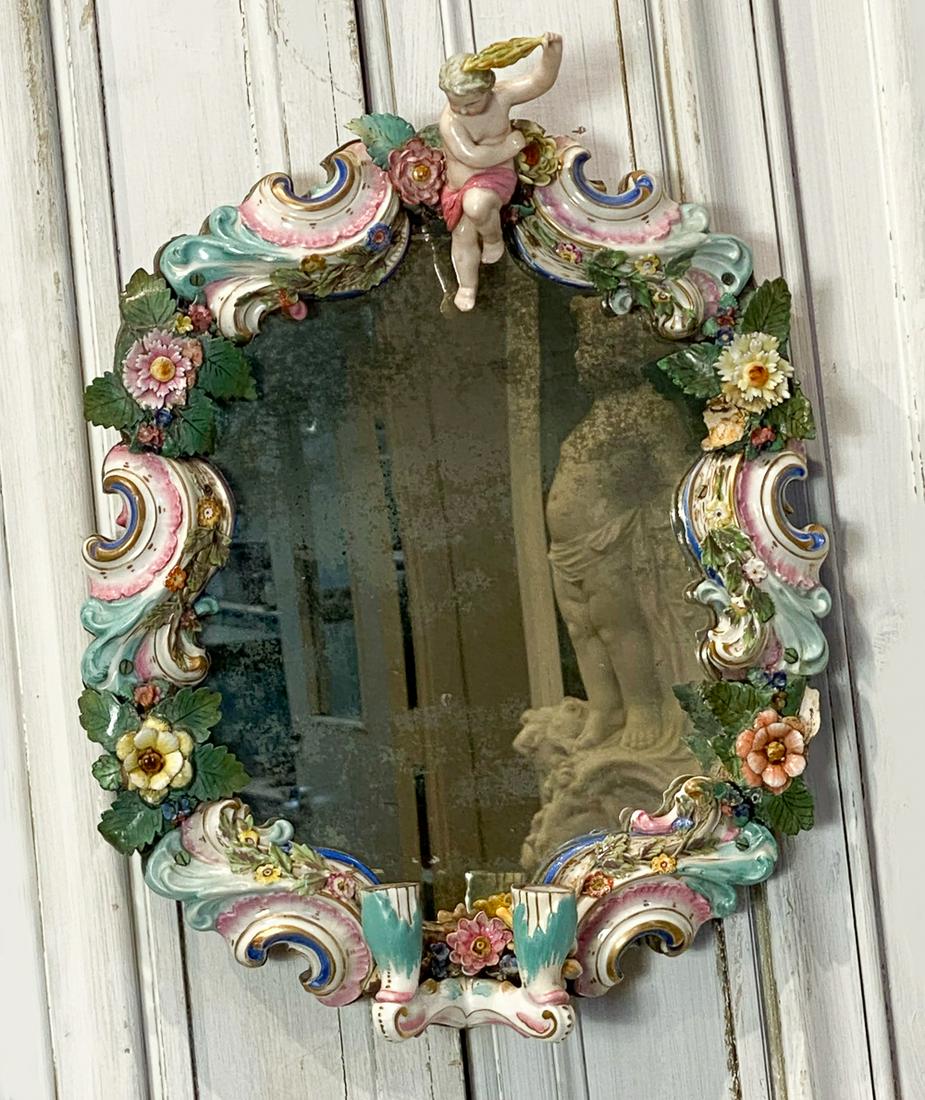 Dresden Porcelain Mirror Sconce (1 of 5)