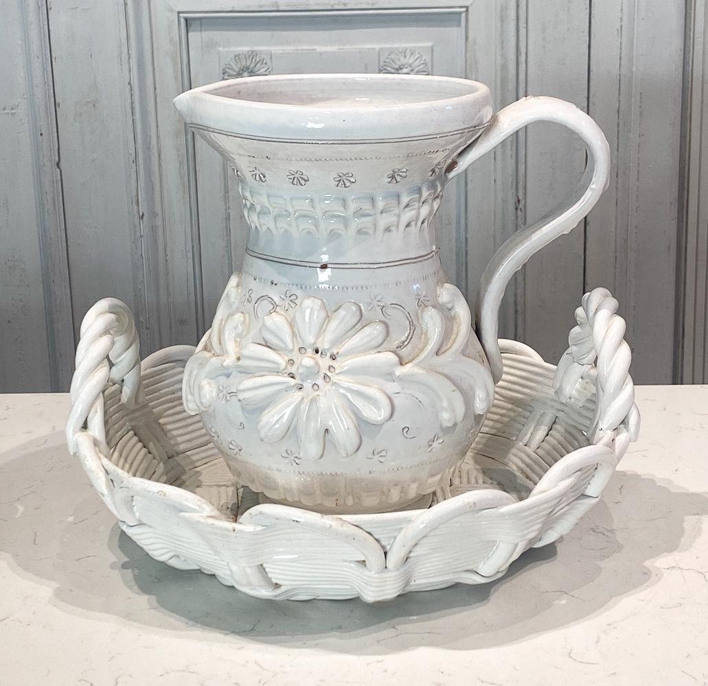 Italian Majolica Basket And Pitcher (1 of 4)