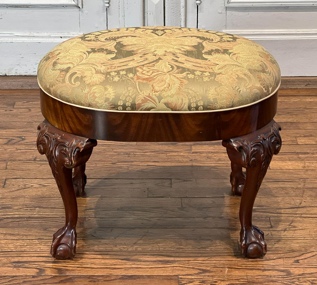 Chippendale Style Carved Mahogany Stool (1 of 7)