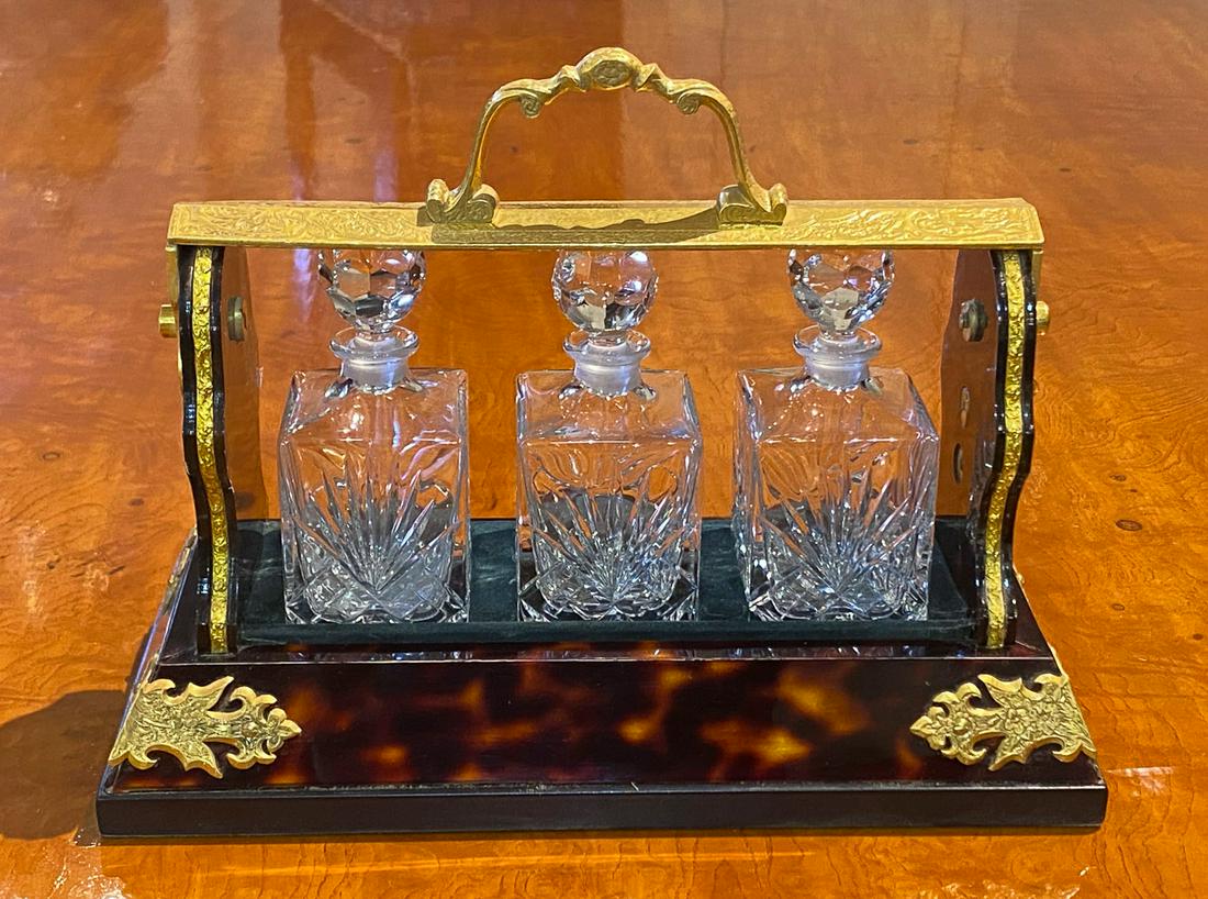 Regency Style Faux Tortoise Tantalus (1 of 5)