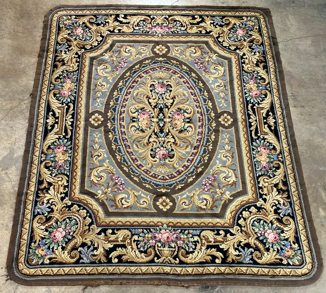 Antique Savonierre Wool Rug, 8’ x 9’9 (1 of 12)