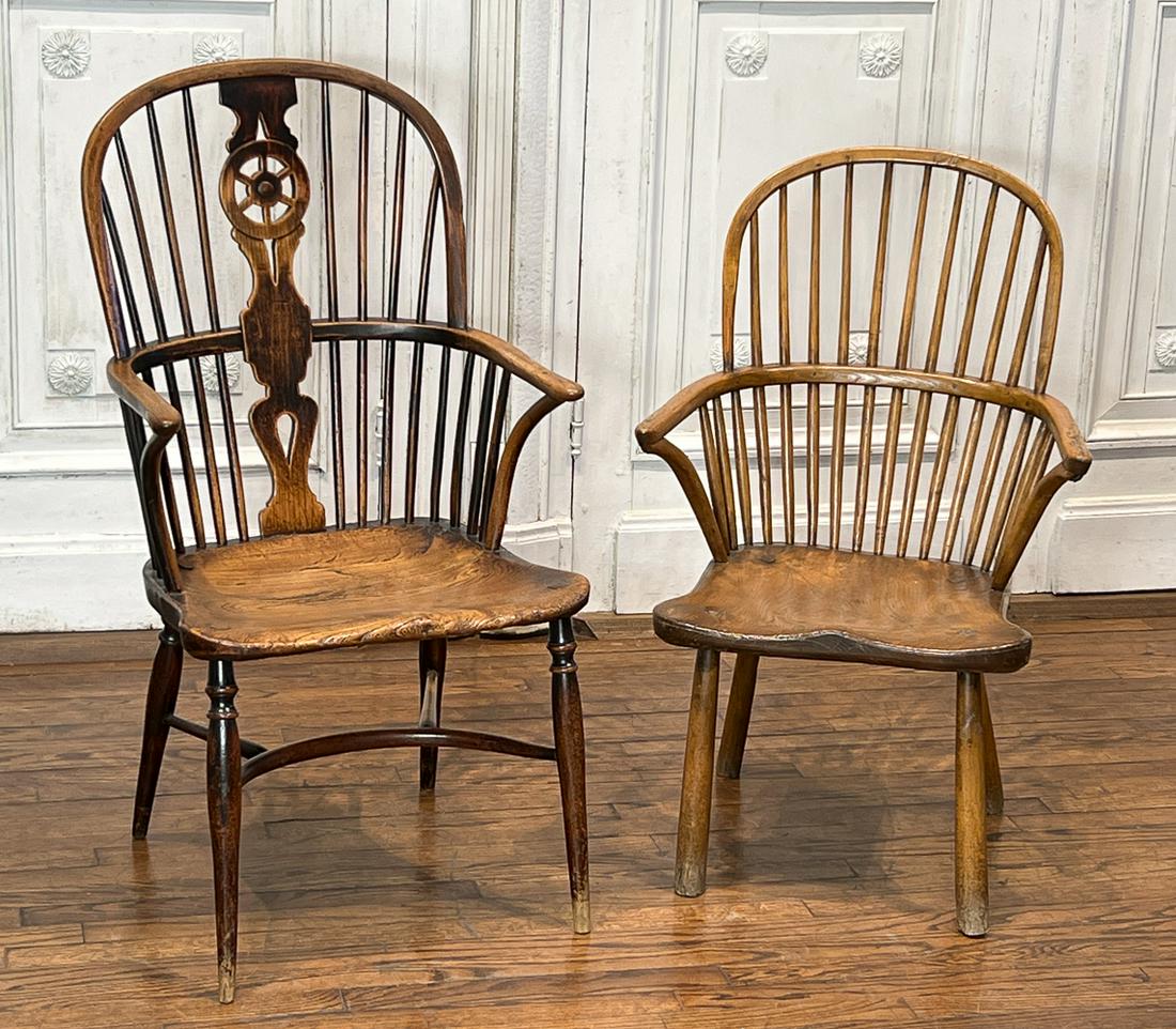 Two Antique Elm Windsor Chairs (1 of 11)