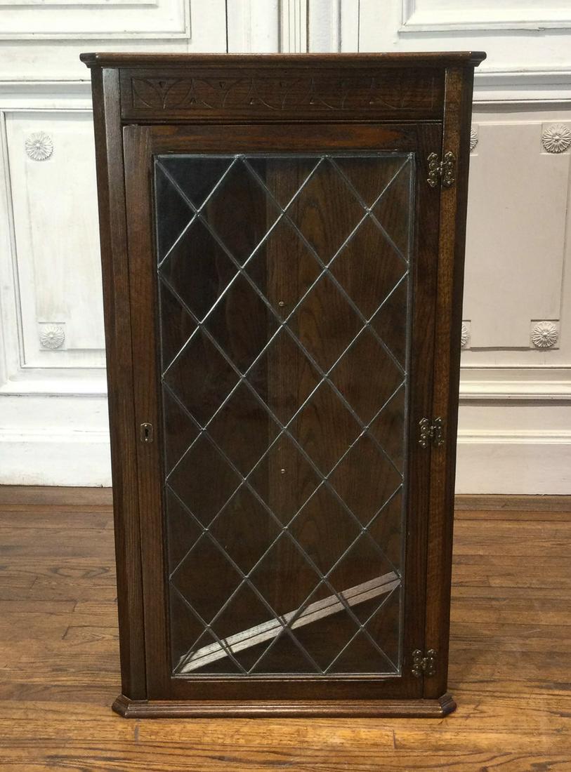 English Oak Hanging Corner Cabinet (1 of 2)