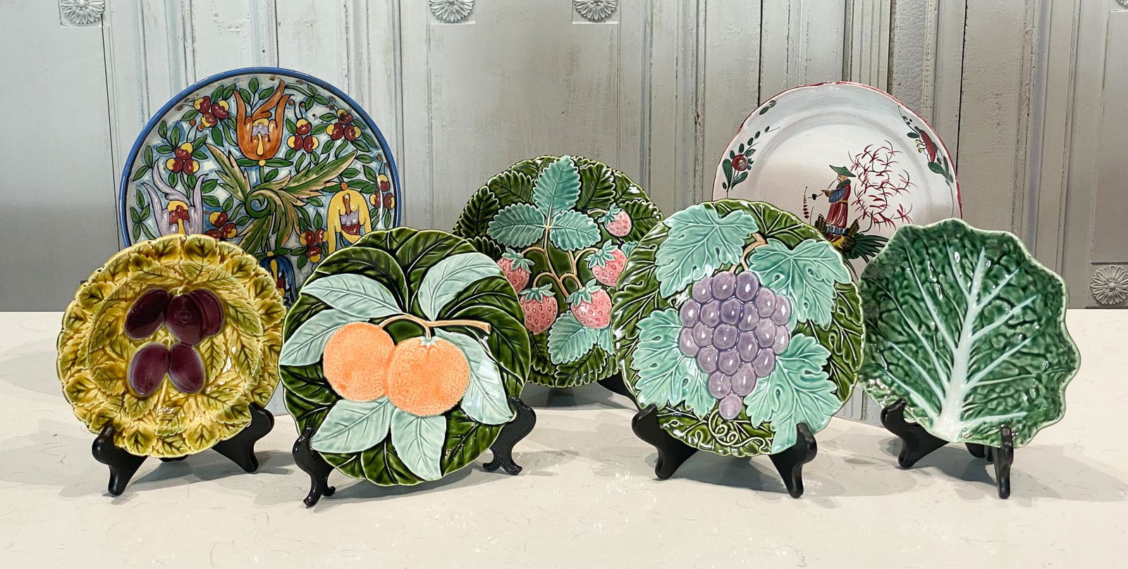 Seven Majolica Items (1 of 3)