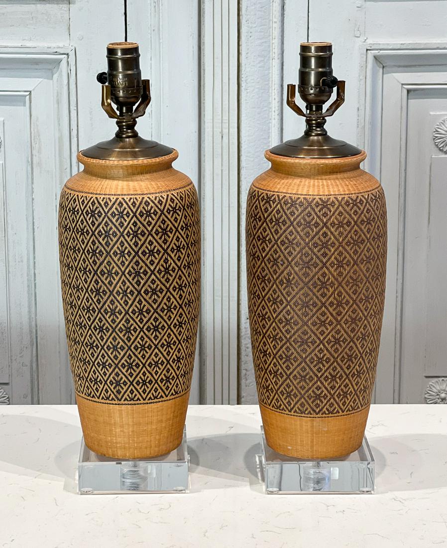Pair Basket Table Lamps (1 of 7)