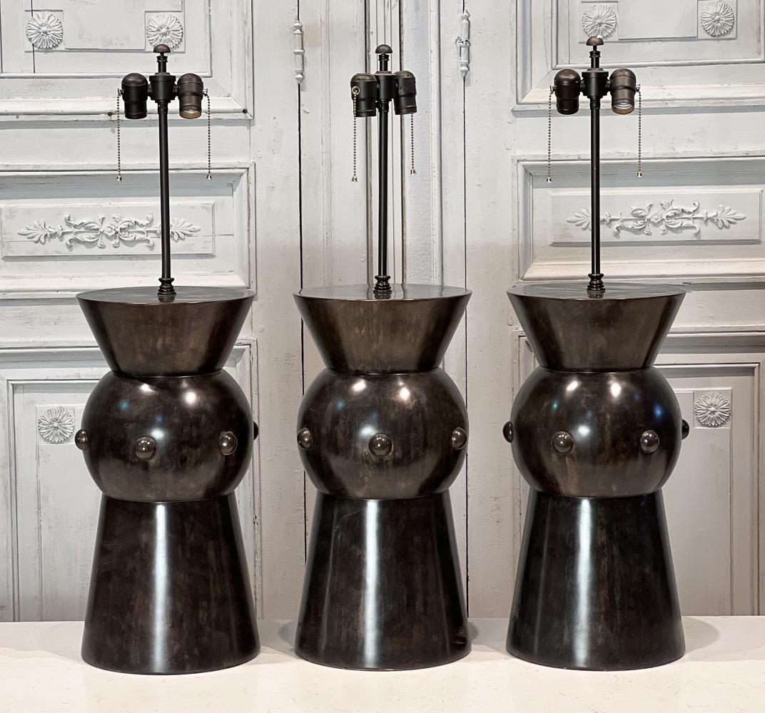 Three Large Modern Ceramic Table Lamps (1 of 6)