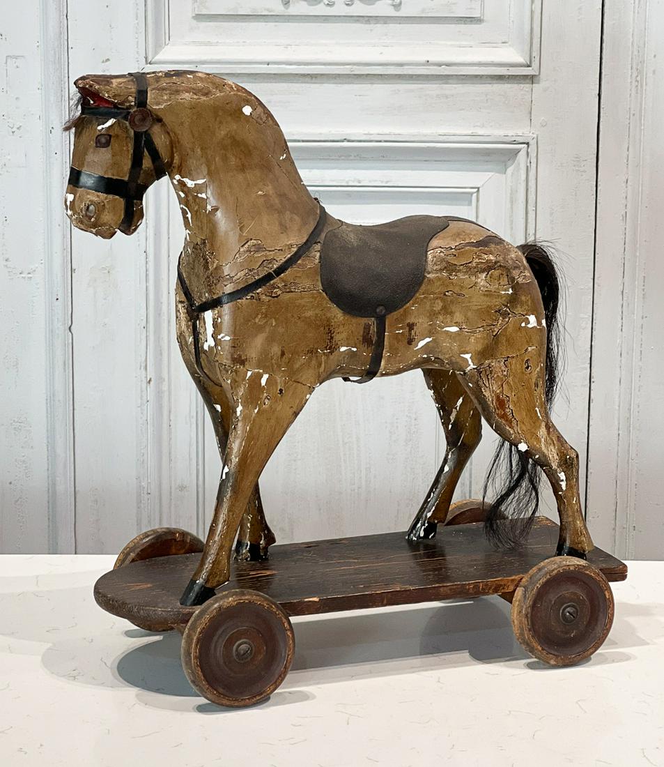 Antique Pull Toy Horse (1 of 9)