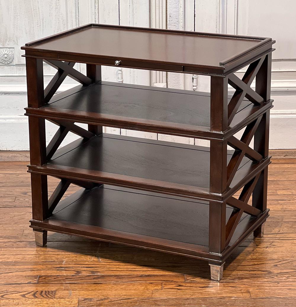 Regency Style Hardwood Etagere Side Table (1 of 11)