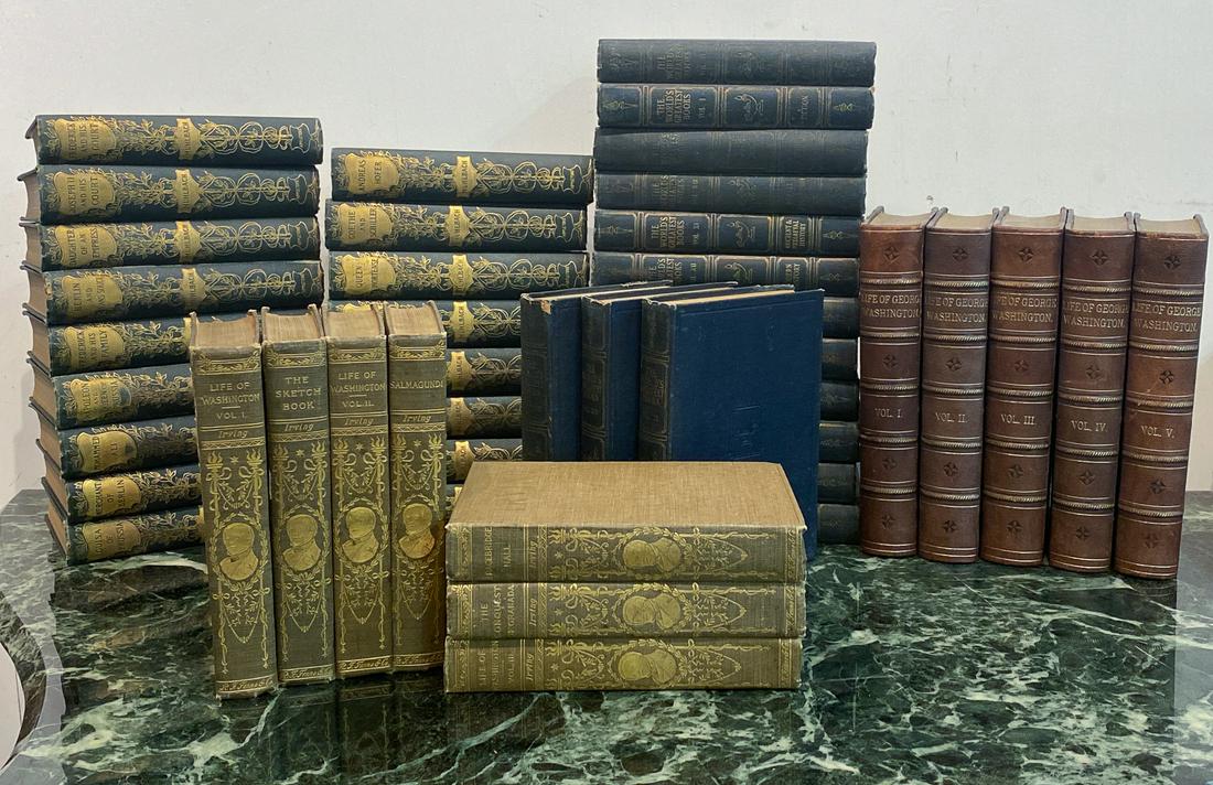 Fifty-nine Antique Leather And Cloth Bound Books (1 of 6)