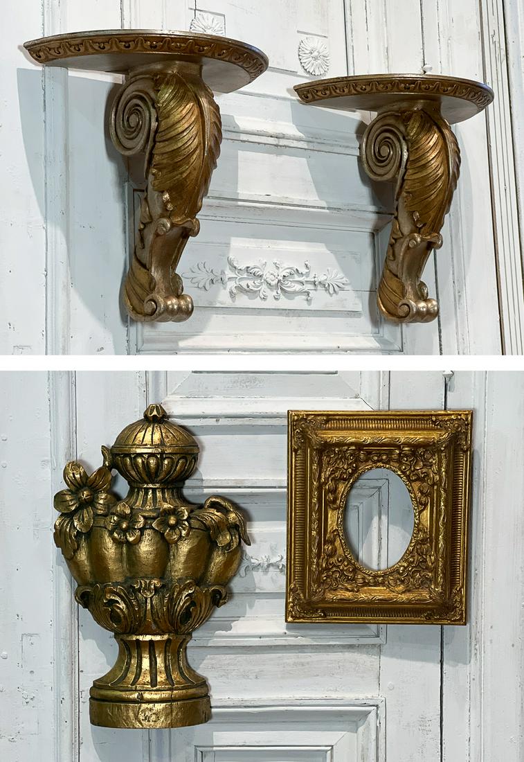Four Gilt Composite Wall Items (1 of 15)