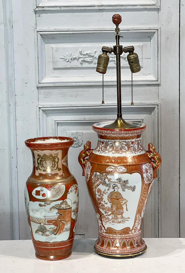 Two Meiji Satsuma Porcelain Vases (1 of 11)