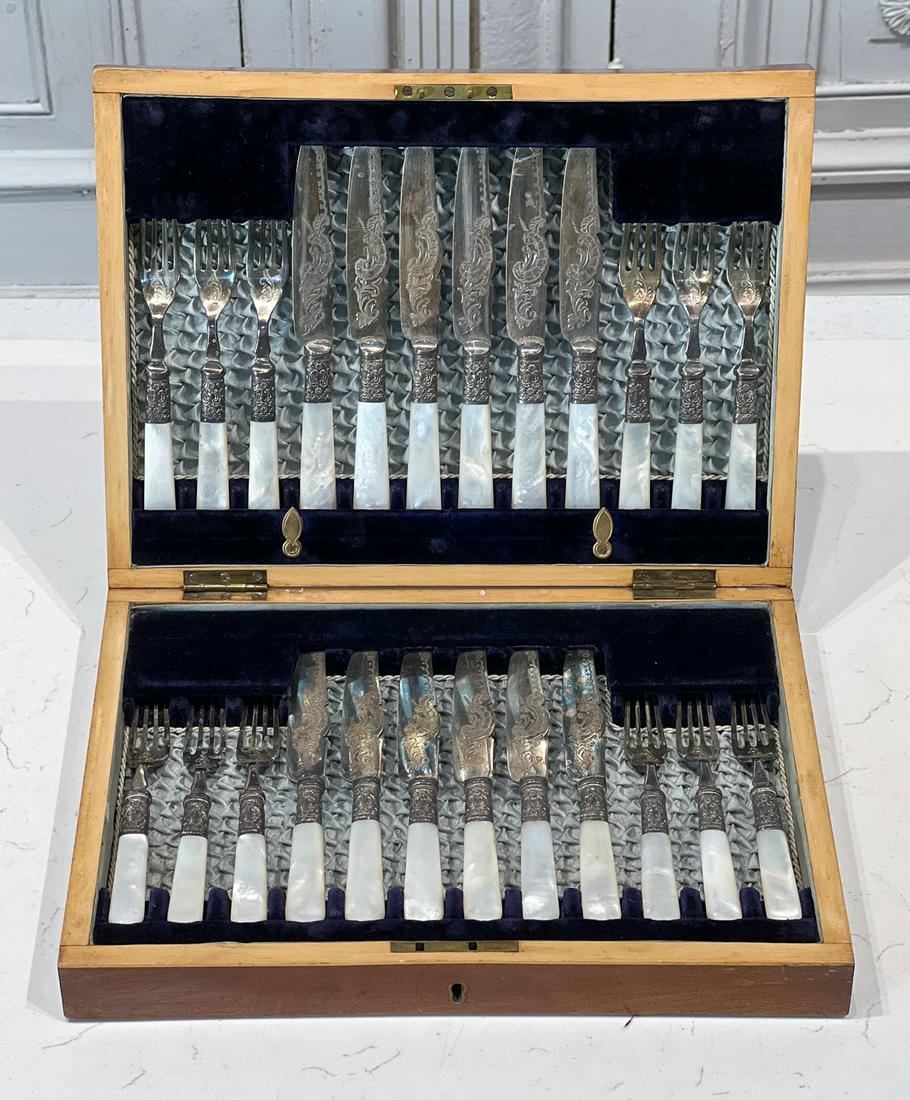 Sheffield Silverplate Fruit Set For 12 (1 of 13)