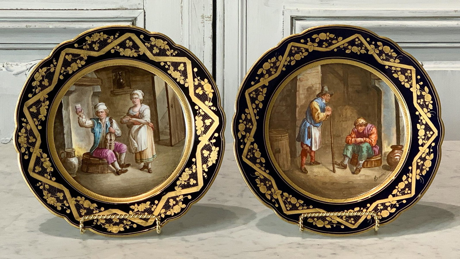 Pair French Porcelain Cabinet Plates (1 of 9)