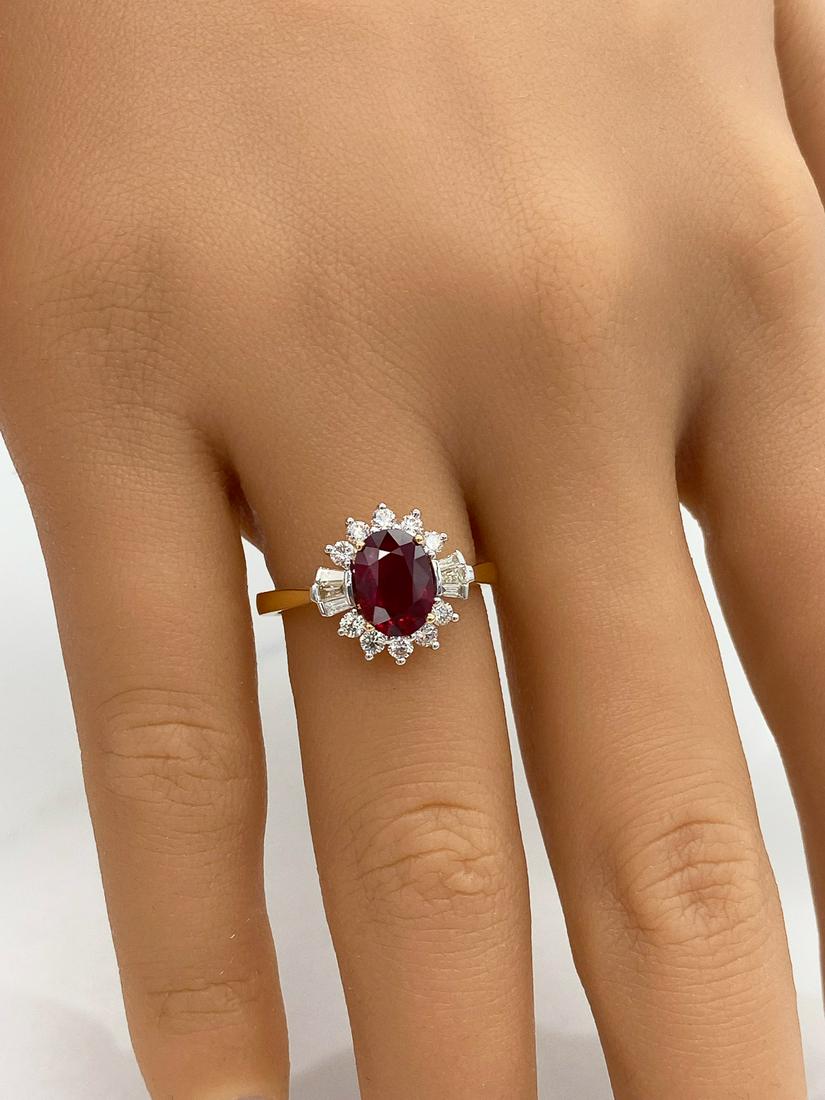 GIA Unheated Oval Ruby And Diamond Ring (1 of 9)