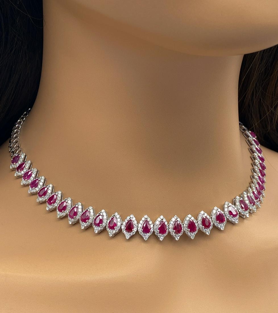 GIA Natural Burmese Rubies Necklace (1 of 9)