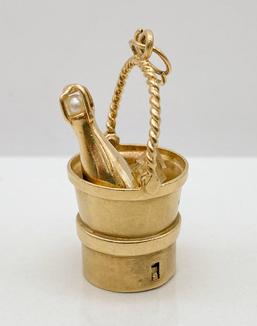 Scarce Champagne Ice Bucket 14k Charm With Light (1 of 8)