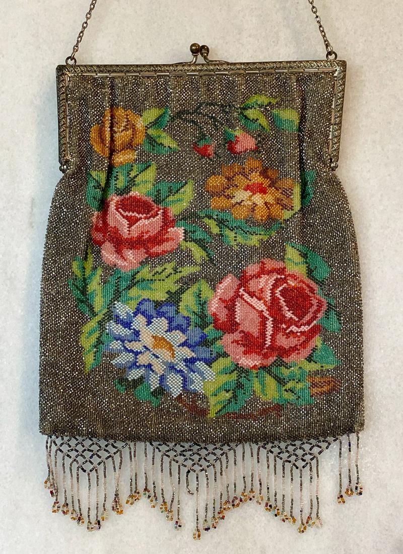 Cut Steel And Floral Beaded Evening Bag (1 of 8)