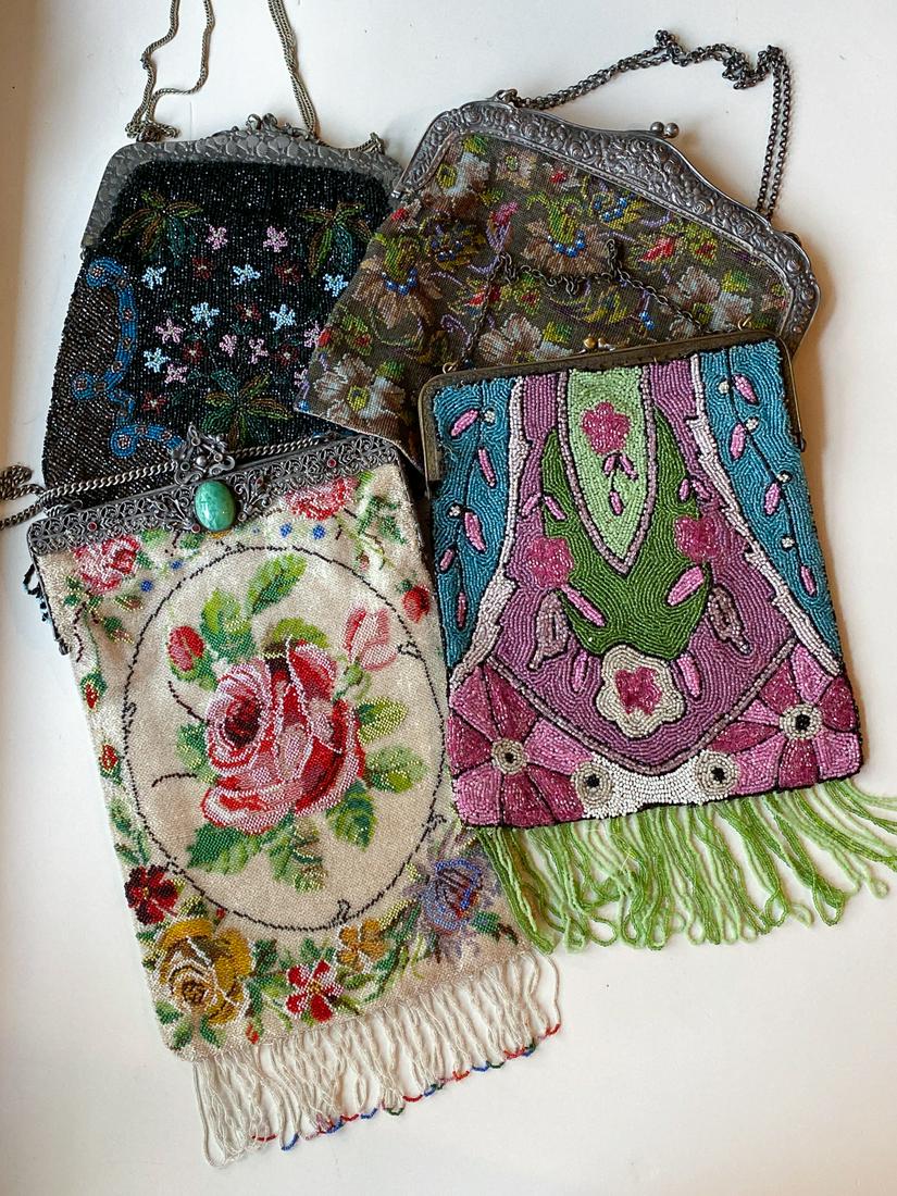 Four Antique Beaded Evening Bags (1 of 11)