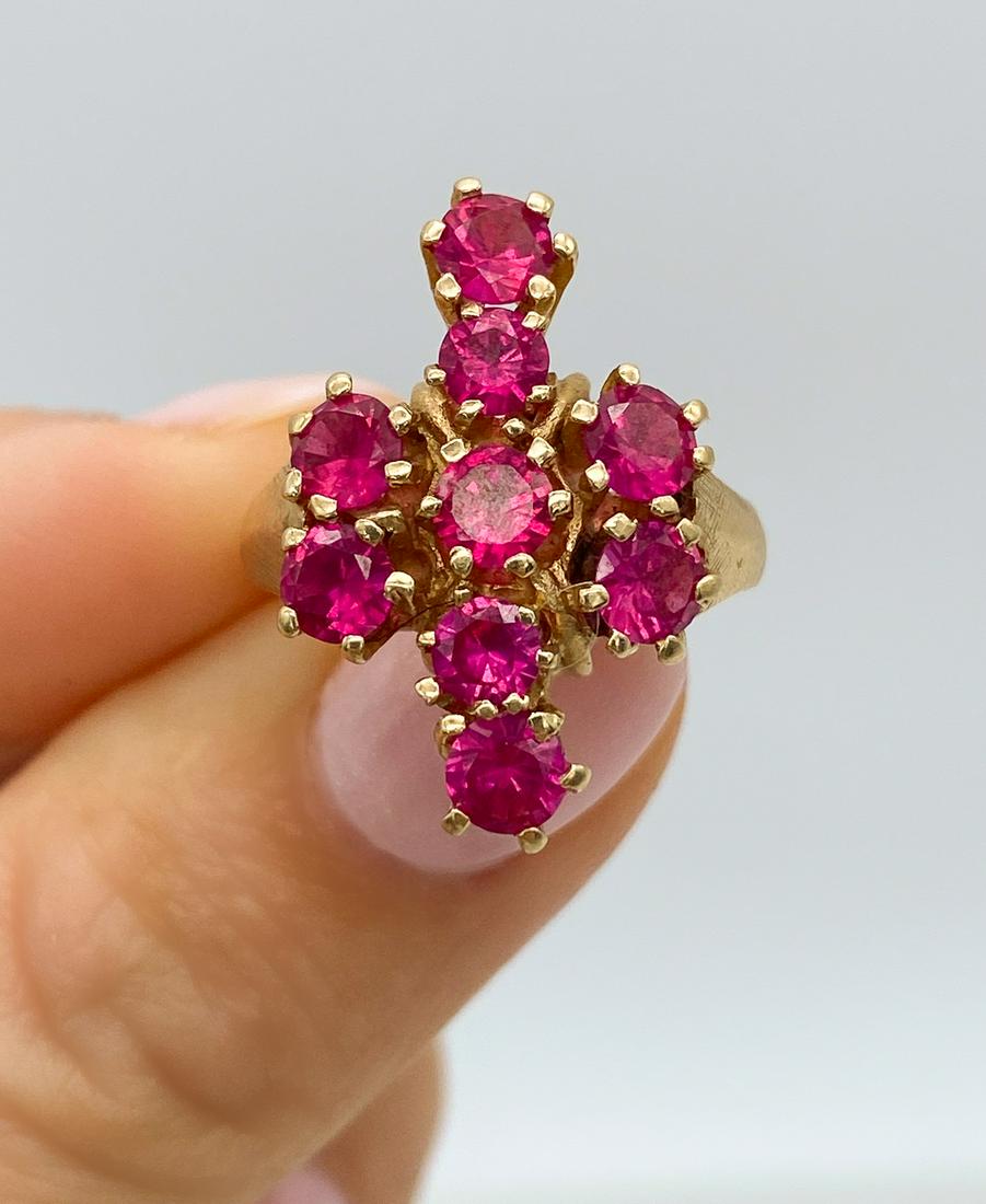Ruby Cluster And 14k Ring (1 of 3)