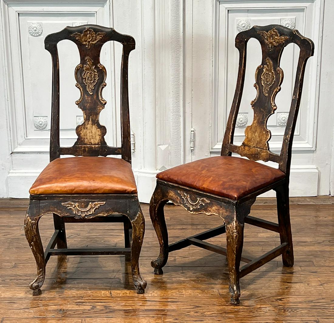 Pair Portuguese Rococo Side Chairs (1 of 7)