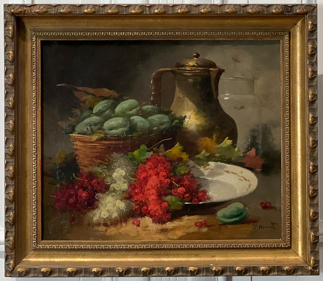 Antique Spanish Still Life Oil On Canvas Painting (1 of 7)