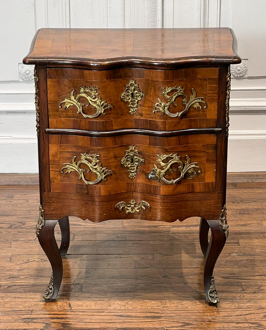 Louis XV Style Parquetry Walnut Commode (1 of 9)