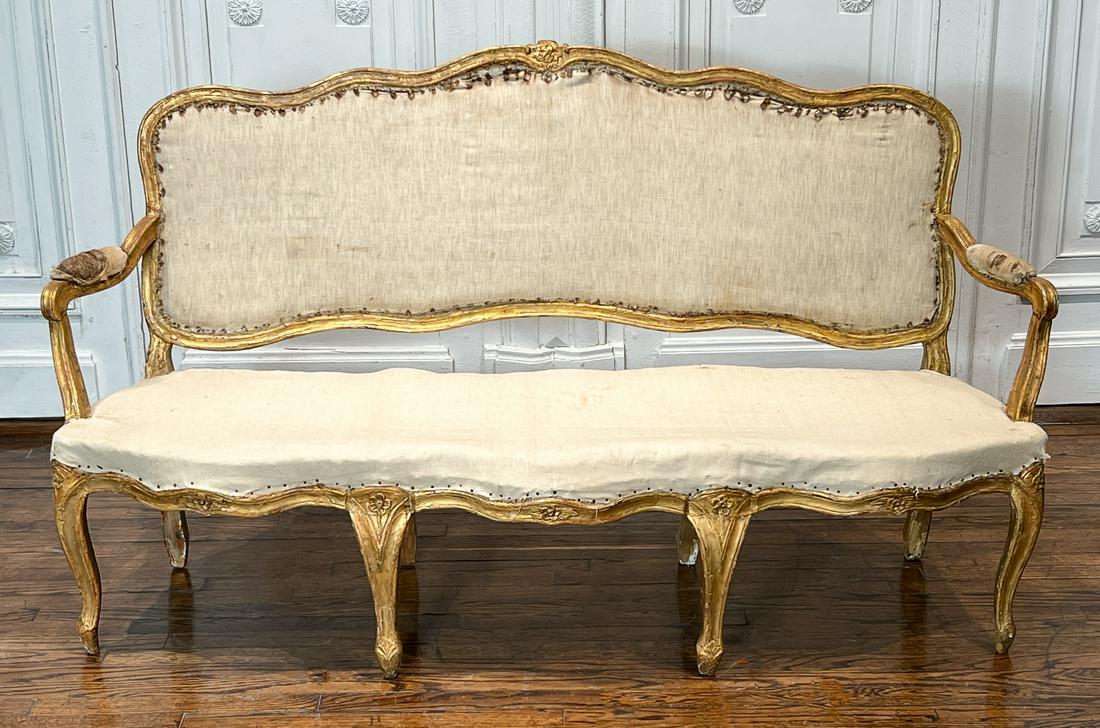 Italian Rococo Giltwood Settee (1 of 7)