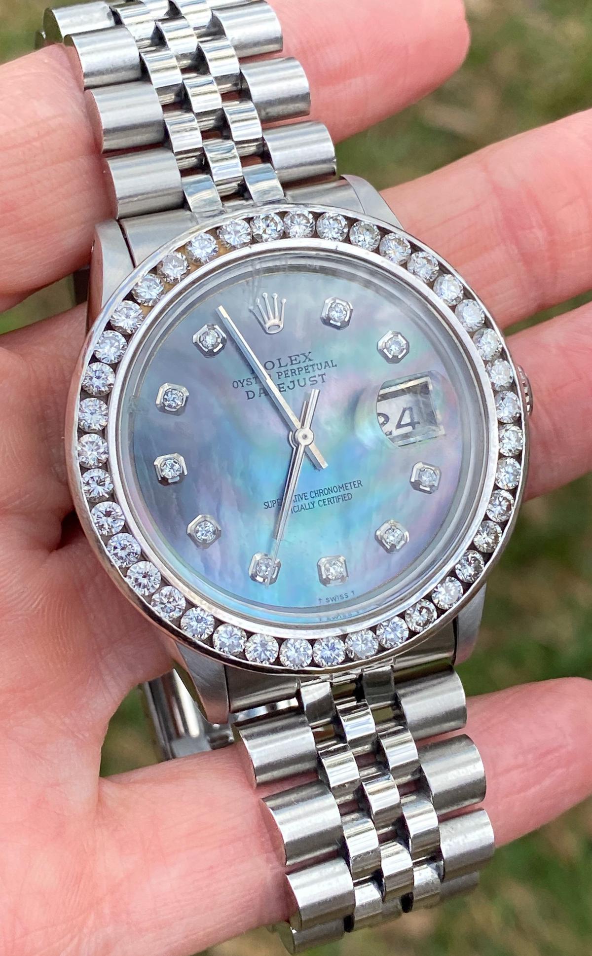 Rolex 36mm Datejust Timepiece With Diamond Bezel (1 of 7)